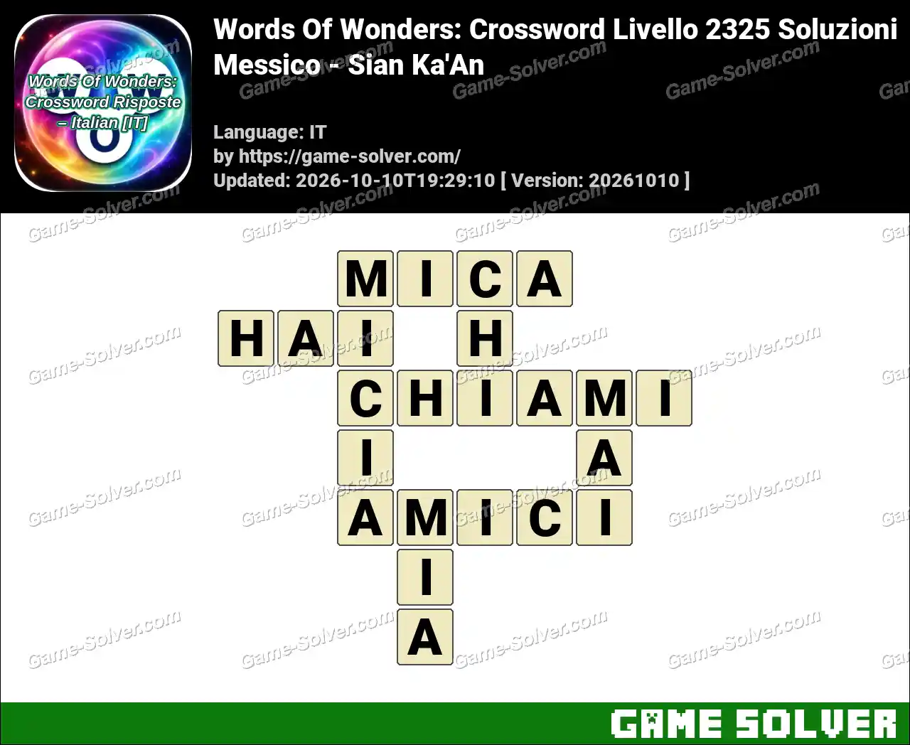 Words Of Wonders: Crossword Livello 2325 Soluzioni – Messico – Sian Ka’An